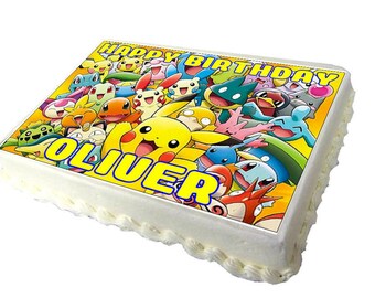 Pikachu Birthday Cake Topper with Any Name