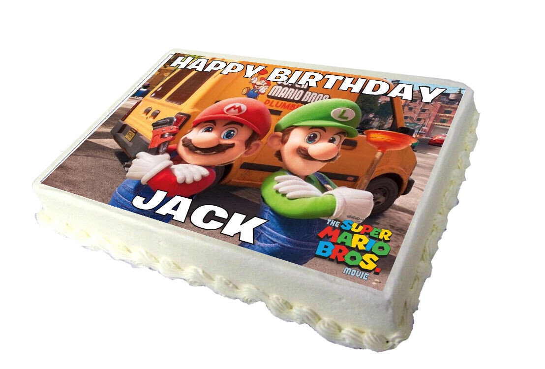 Le film de Super Mario Bros personnalisé Real Glaçage Cake Topper