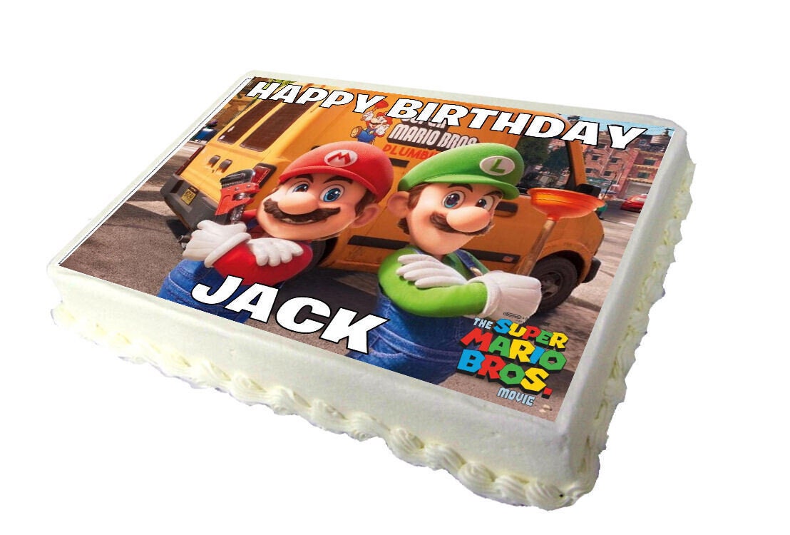 The Super Mario Bros Movie Personalised Real Icing Cake Topper