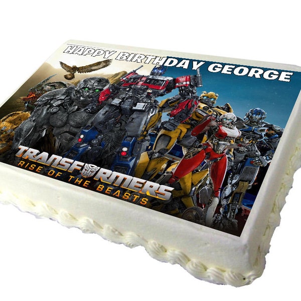 Transformers Beast Personalised Real Icing Cake Topper
