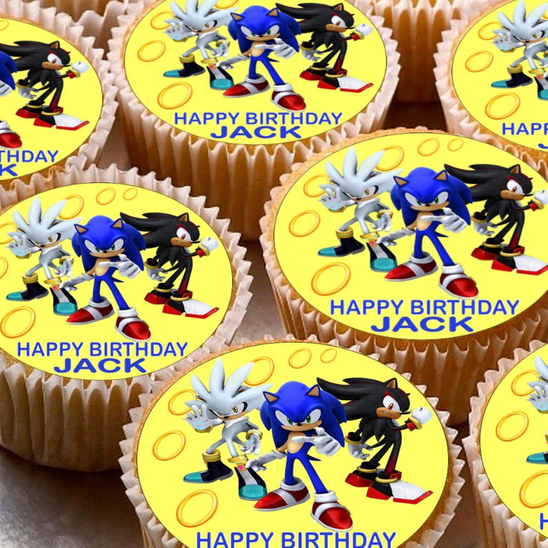 Sonic The Hedgehog Personalised Birthday Cake Topper Edible 7.5/" Wafer Paper