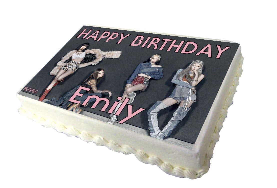 BlackPink A4 Edible Birthday Cake Topper Real Icing Sheet 