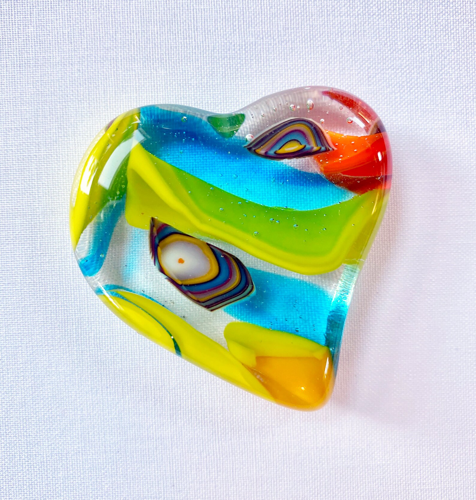Cast Glass Heart Glass Heart Handmade Glass Paperweight Etsy