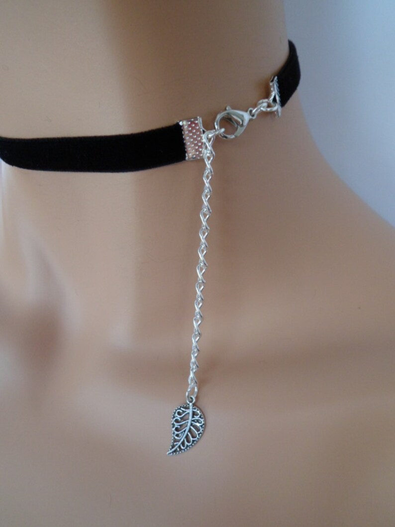 Black velvet choker rhinestone heart red heart stretch Etsy