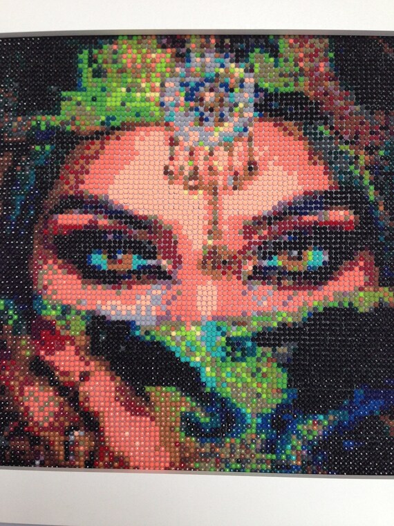 Completed & Framed Diamond Painting Rainbow Girl 