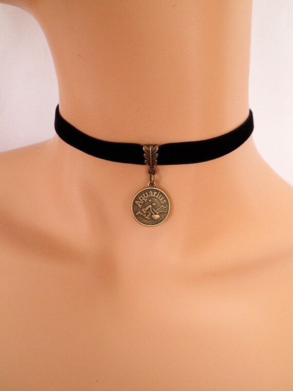 Black Velvet Choker Aquarius Choker 