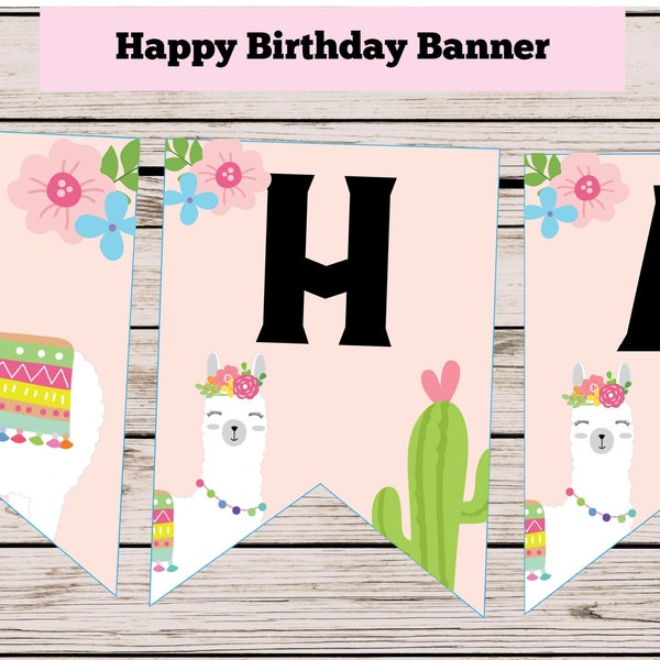 Llama And Cactus Birthday Banner Printable Etsy llama-and-cactus-birthday-banner-printable-etsy