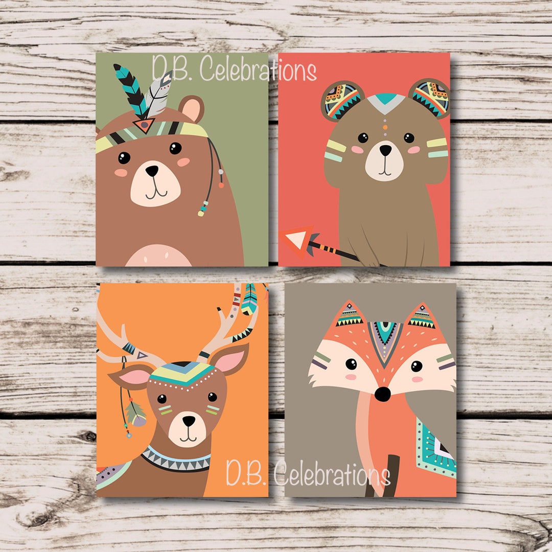 Tribal Nursery Wall Art Set Printable Nursery Wall Art - Etsy