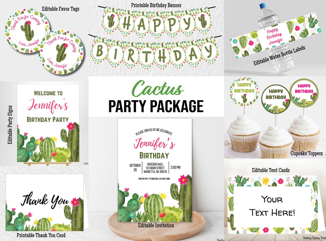 Cactus Party Decoration, Cactus Birthday Decor, Fiesta Birthday Party