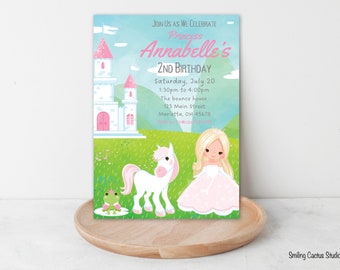 Editable Princess Birthday Invitation Printable Princess Party Invite Pink Princess Invitation Personalized Princess Party Invitation