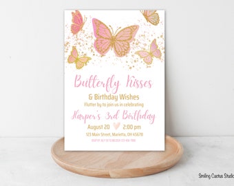 Butterfly Birthday Invitation Butterfly Party EDITABLE Invitation Teen or Tween Birthday Party Butterfly Invitation Adult Birthday Party