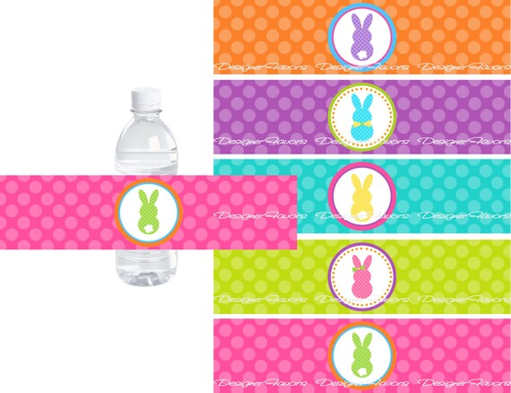 Easter Bunny Water Bottle Labels Easter Water Wrap INSTANT | Etsy