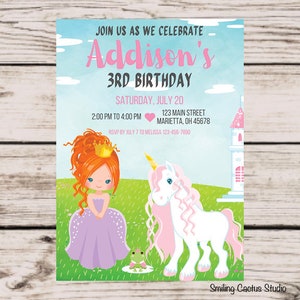 Princess Birthday Banner, Unicorn Birthday, Happy Birthday Banner INSTANT DOWNLOAD, Printable ...