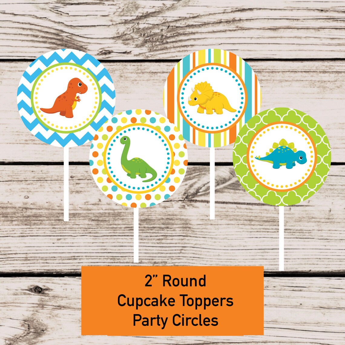 Dinosaur Birthday Decoration Cupcake Toppers First Birthday - Etsy