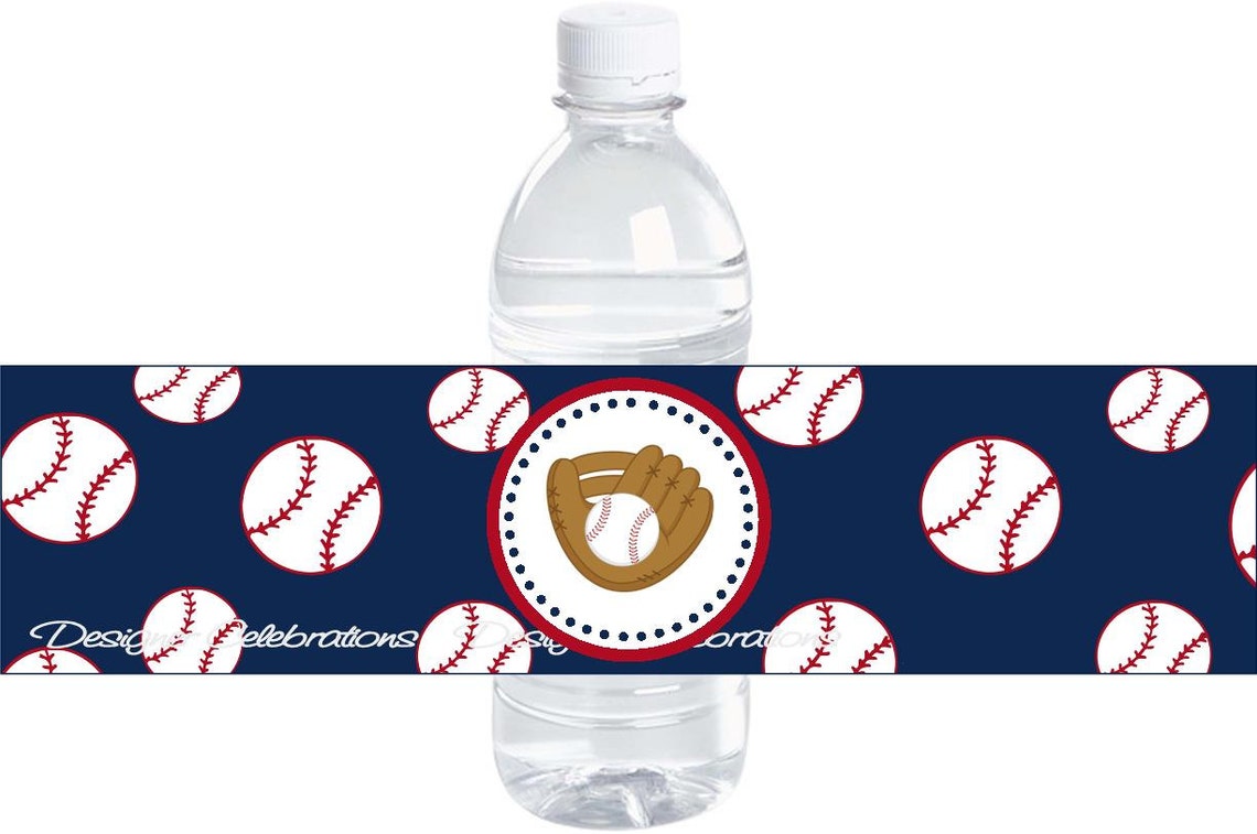 Baseball Water Bottle Labels World Series Decorations Etsy