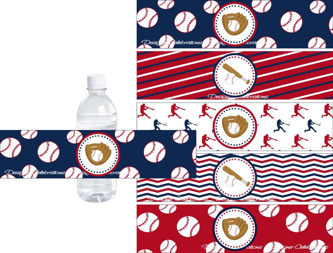 Baseball Water Bottle Labels World Series Decorations Etsy