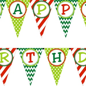 Elf Happy Birthday Banner, Winter Birthday Party, INSTANT DOWNLOAD ...