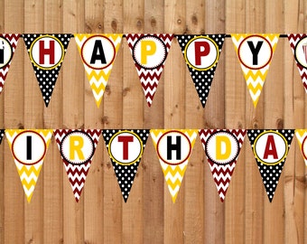 Movie Night Happy Birthday Banner, Popcorn Birthday Party, Movie Night Birthday Party Sign, INSTANT DOWNLOAD Printable Party Decorations