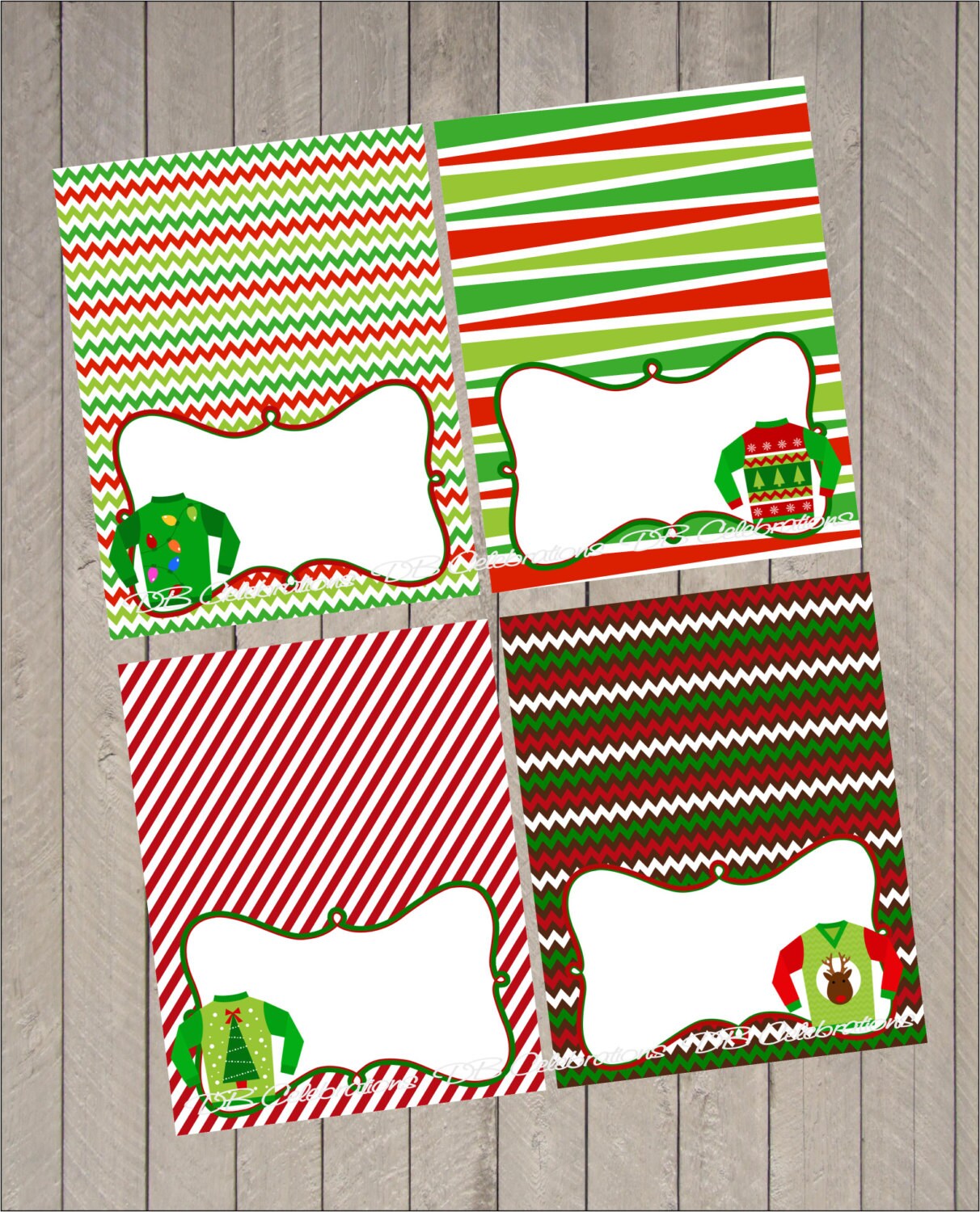 Ugly Sweater Christmas Food Label Christmas Table Tents Ugly Sweater Party Decorations INSTANT DOWNLOAD Printable Party
