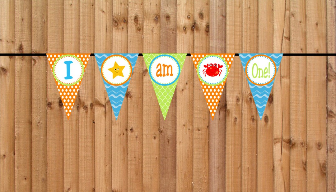 Under the Sea High Chair Banner I Am One Sign INSTANT Etsy