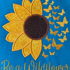 Sunflower Wildflower Blingy Applique T-Shirt