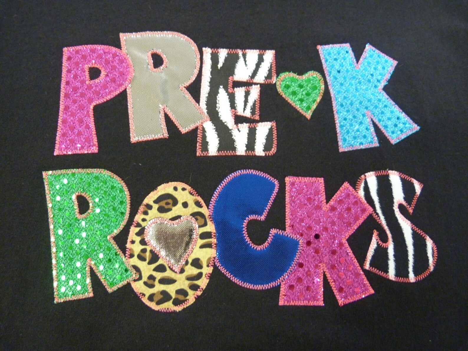 Kinder Rocks or Pre-K Rocks Applique Kindergarten Blingy | Etsy