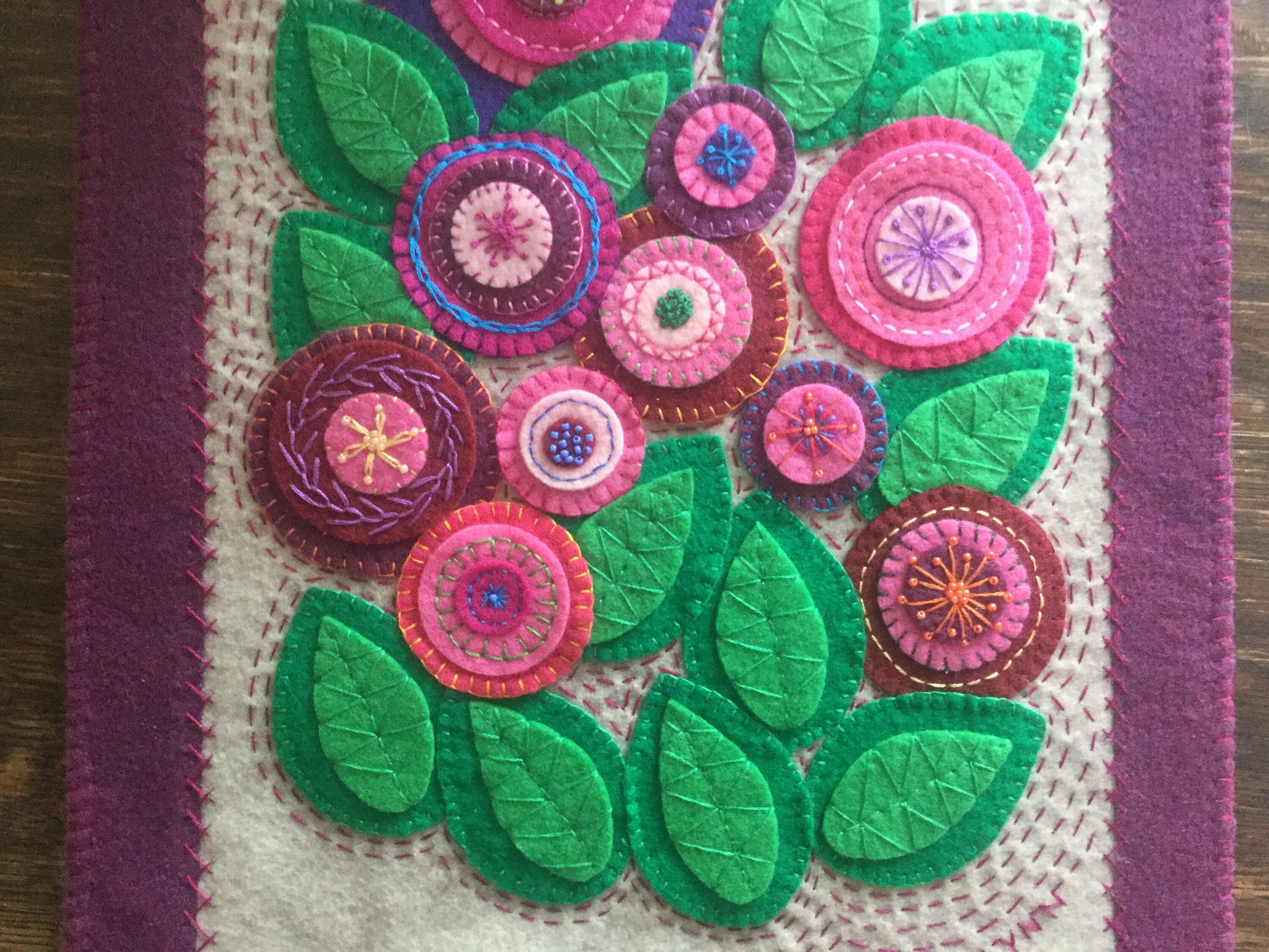 Framed Wall Hanging. Felt appliquéd & embroideredIn My Etsy