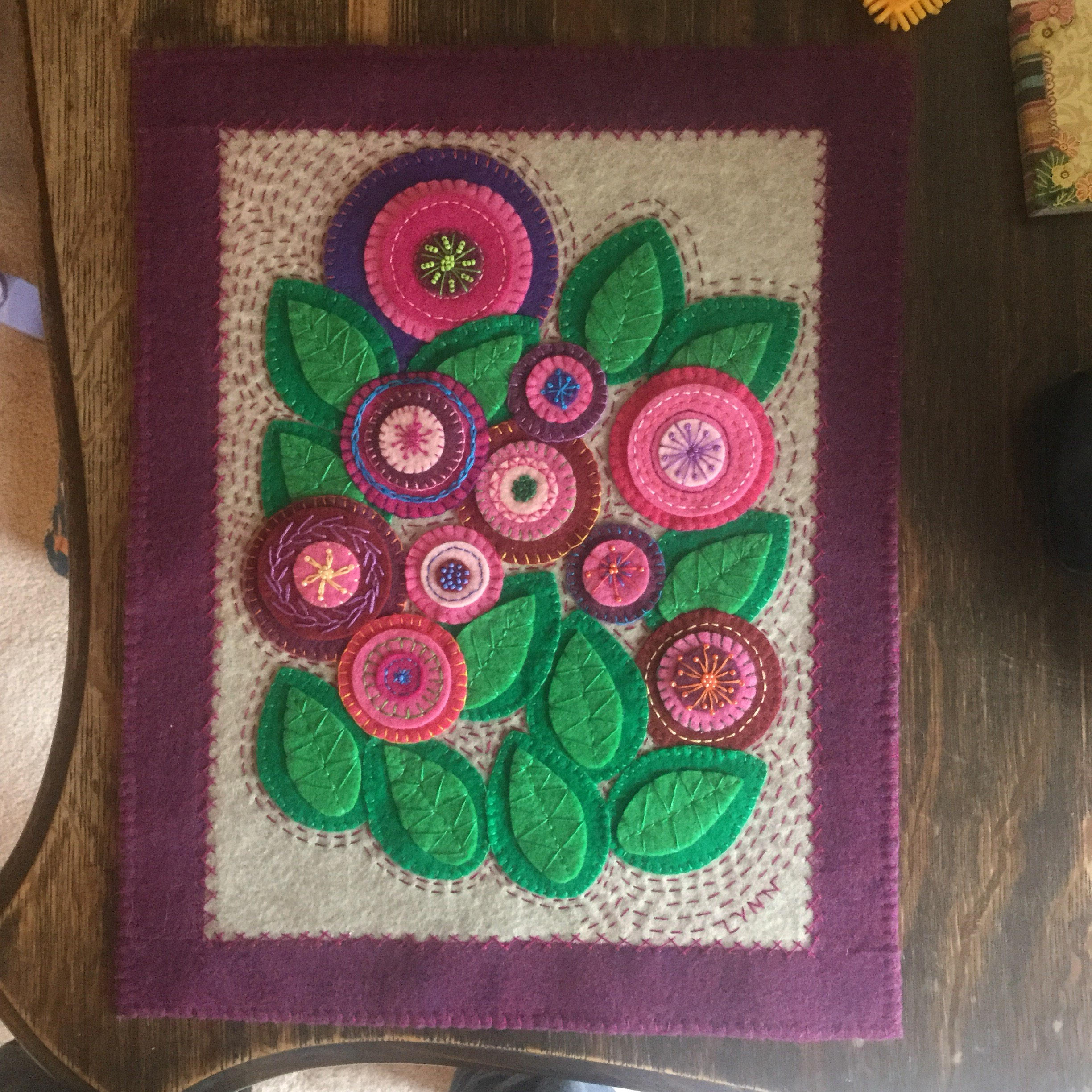 Framed Wall Hanging. Felt appliquéd & embroideredIn My Etsy