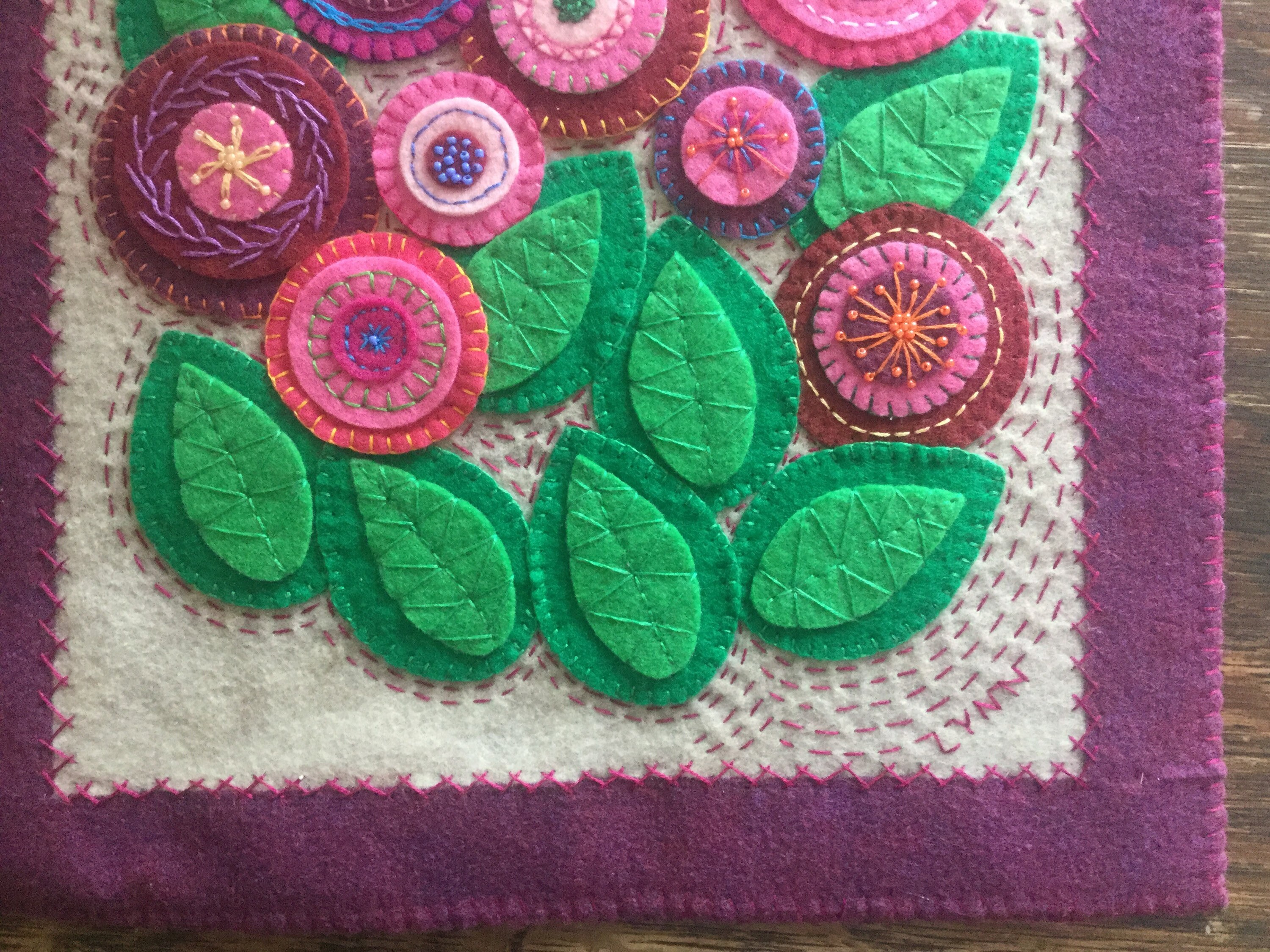 Framed Wall Hanging. Felt appliquéd & embroideredIn My Etsy