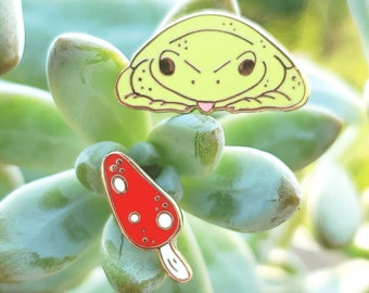 Froggie and Mushroom Mini Pin Set - Hard Enamel Pin Set