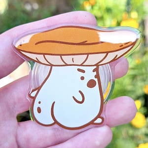 Angry Orange Mushroom Phone Grip - Acrylic Phone Holder
