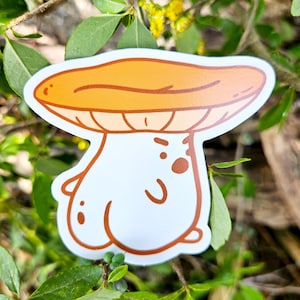 Angry Orange Mushroom with Butt Sticker