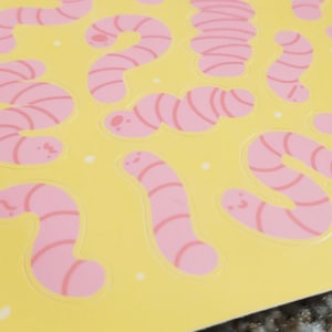 Worm Friend Sticker Sheet (5x7&quot;)