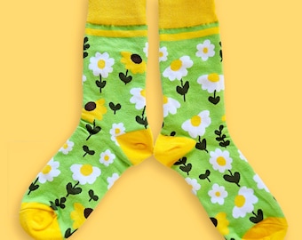 Calzini con toppa a forma di fiore