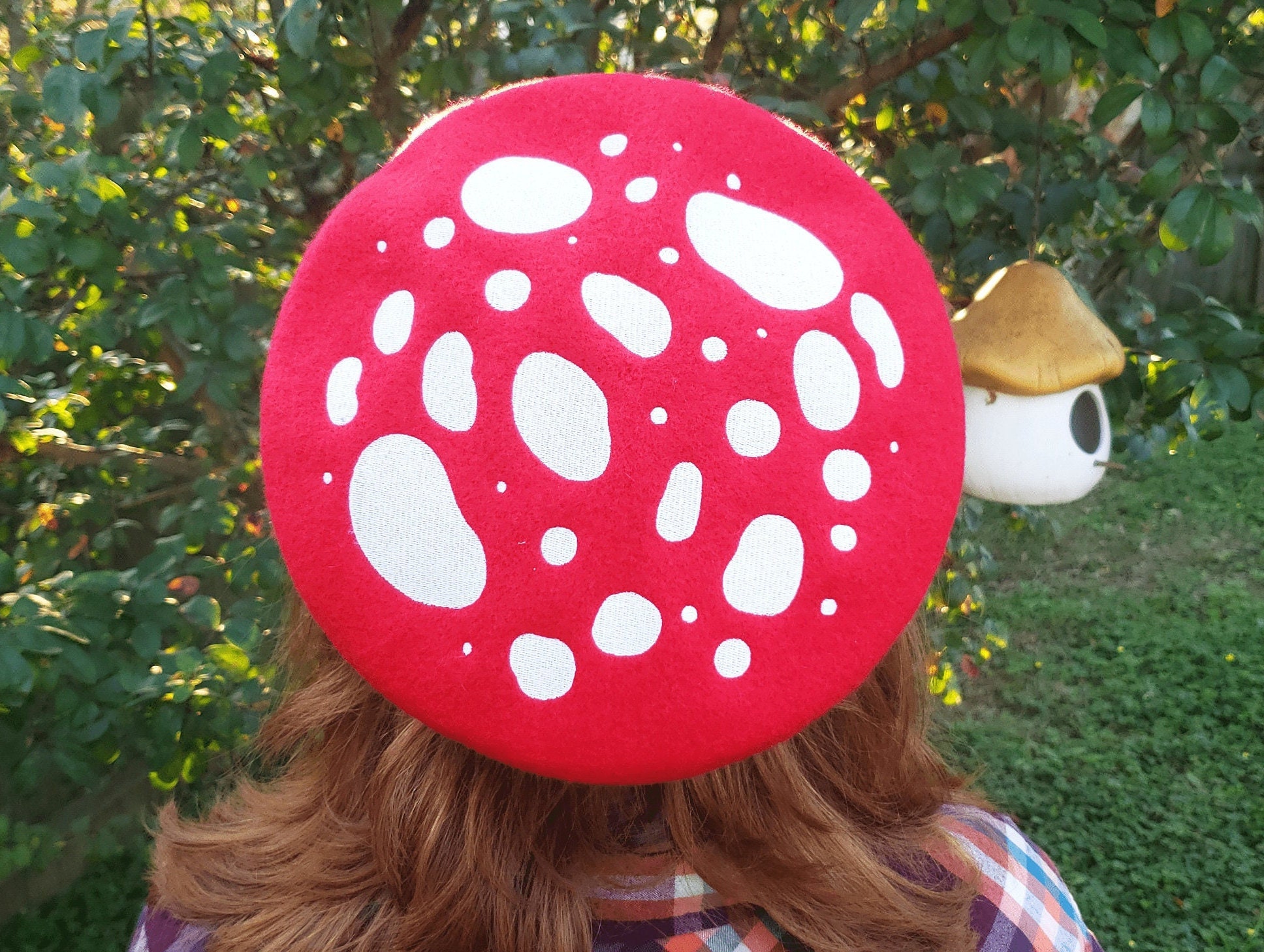 Mushroom Cap Embroidered Beret Mushroom 