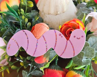 Glitter Worm Sticker