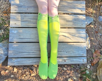 Knee High Long Frog Socks
