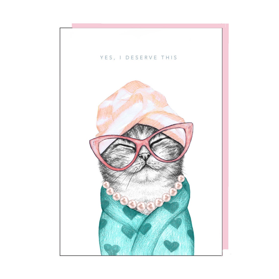 Cute Cat Card Etsy
