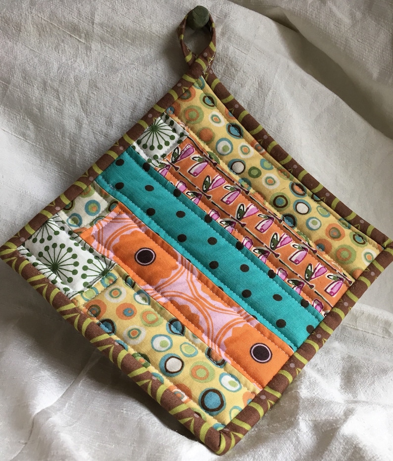 Potholders Set of 2 totally unique handmade quilted pot Etsy