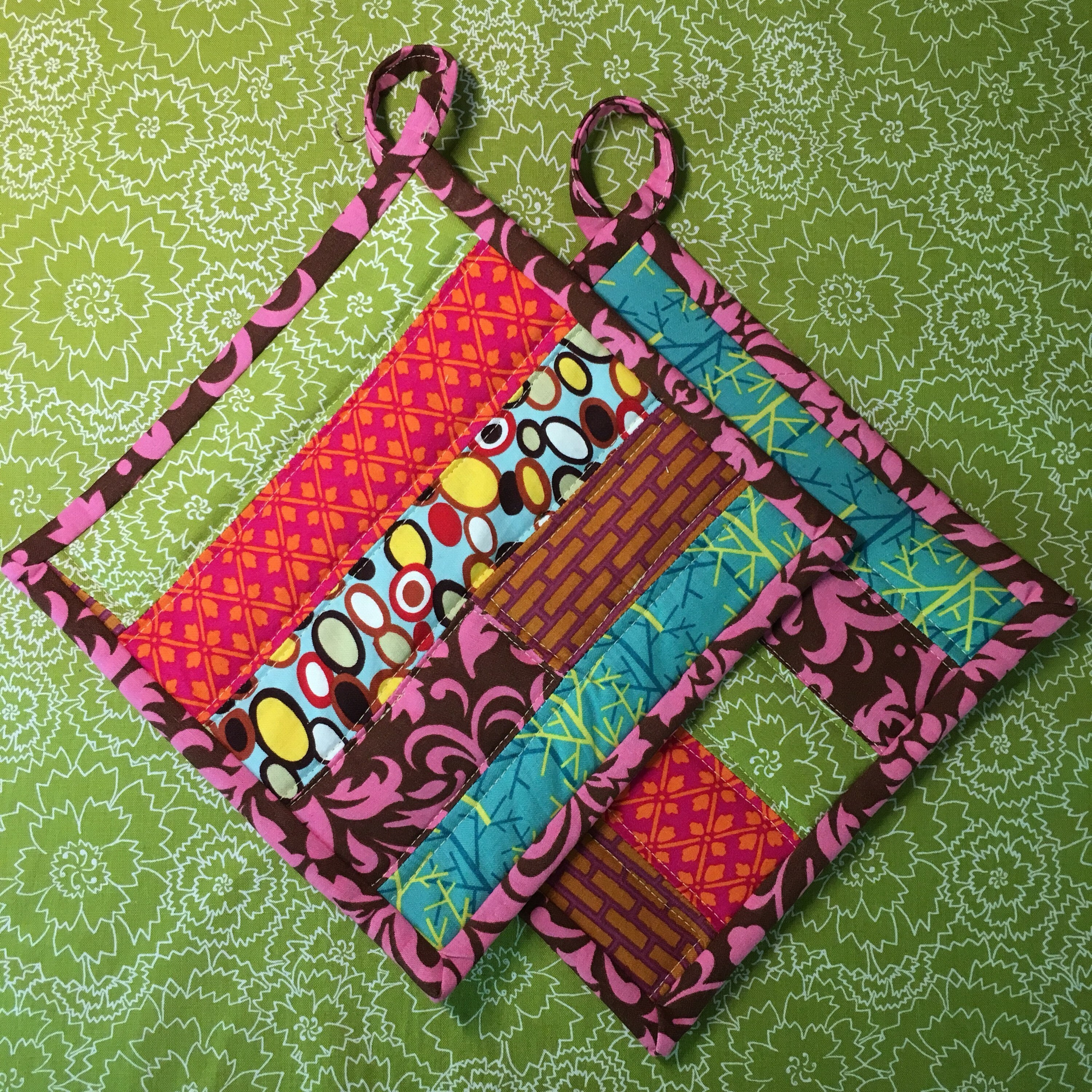 Potholders Set of 2 totally unique handmade quilted pot Etsy
