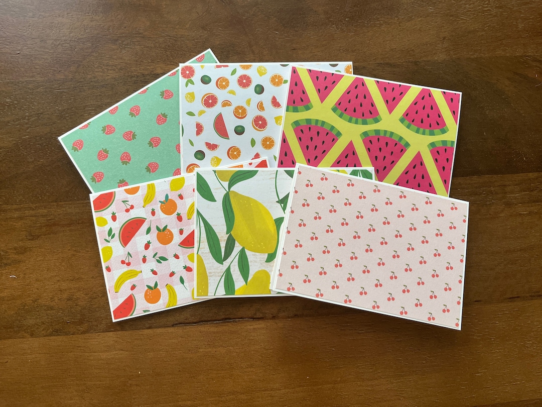 Assorted Fruit Note Cards With Envelopes - Summer Note Cards - Birthday ...