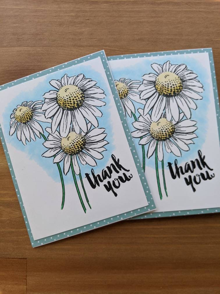 Thank You Greeting Card With Envelope - Daisy Cards - Floral Cards ...