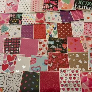 Assorted Mini Valentine's Day Note Cards - Love Note Cards - Lunch Box Notes - Enclosure Note Cards - Handmade Blank Note Cards. Set of 10.