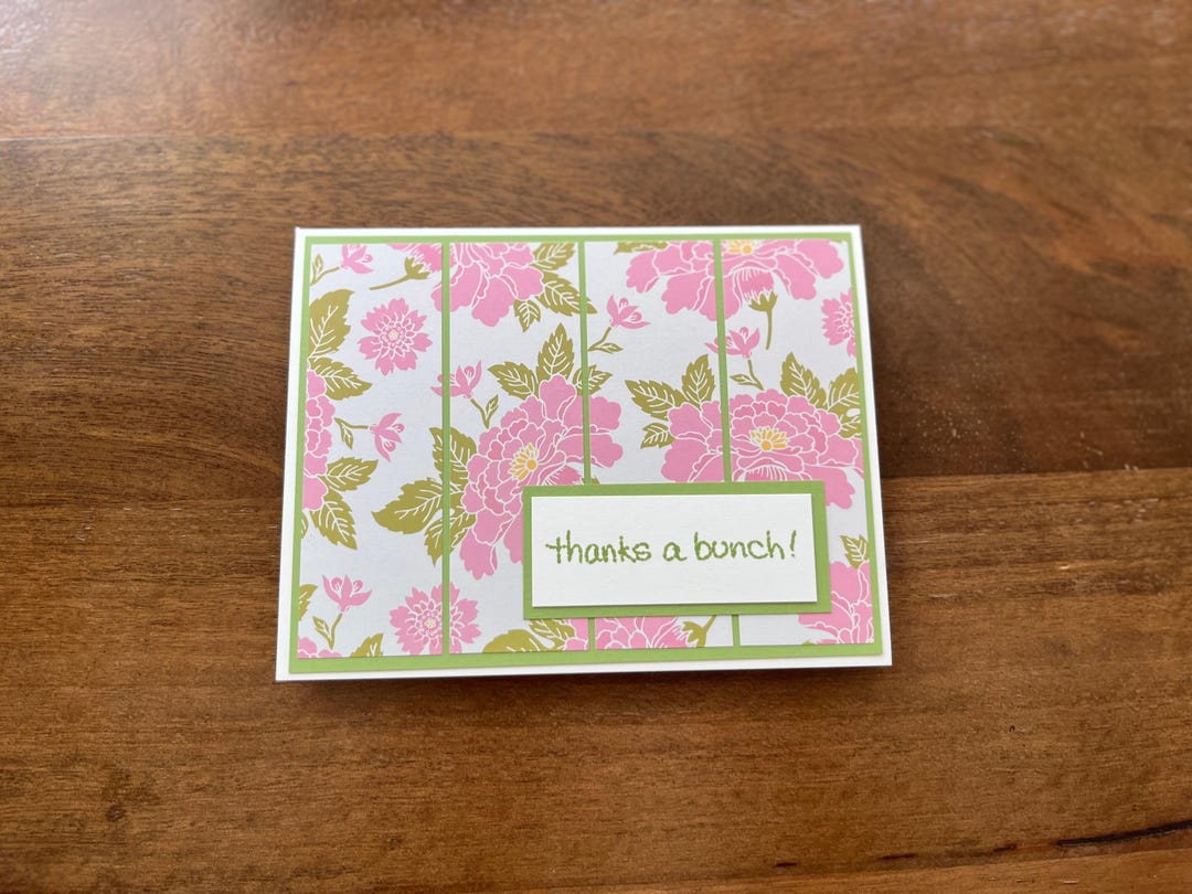 Thank You Greeting Card With Envelope - Floral Note Cards - Thank You ...