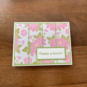 Thank You Greeting Card With Envelope - Floral Note Cards  - Thank You Cards - Greeting Cards - Floral Stationery - Handmade Greeting Card