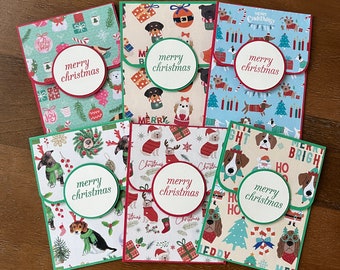 Assorted Christmas Dog Gift Card Holders - Holiday Pup Gift Card Holder - Festive Money Holder - Coworker Gifts - Dog Lover Gifts - Set of 2