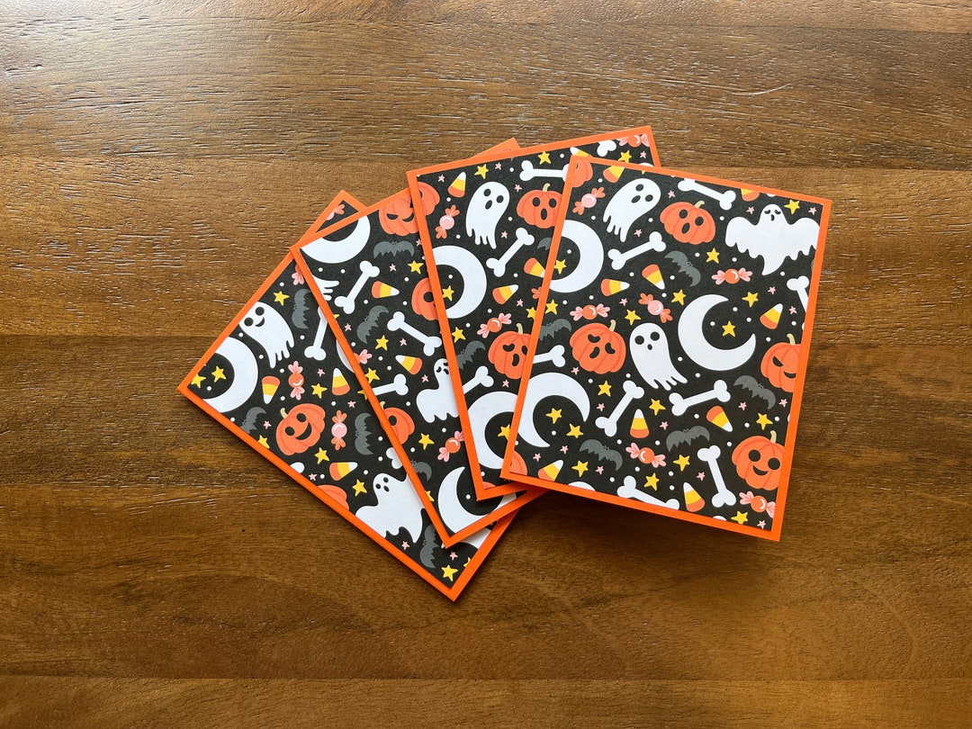 Halloween Note Cards With Envelopes - Hallows Eve Cards - Fall Cards ...