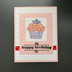Cupcake Greeting Card With Envelope - Birthday Card - Cupcake Cards - Greeting Card - Birthday Stationery -  Handmade Card