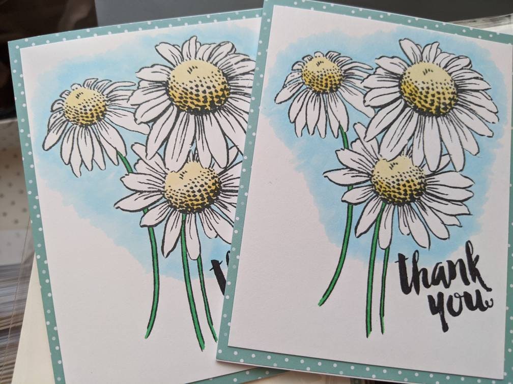 Thank You Greeting Card With Envelope - Daisy Cards - Floral Cards ...