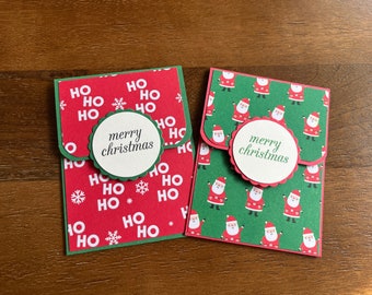 Santa Gift Card Holders - Christmas Gift Card Holders - Holiday Gift Card Holders - Money Holder - Teacher Gifts - Friend Gifts - Set of 2